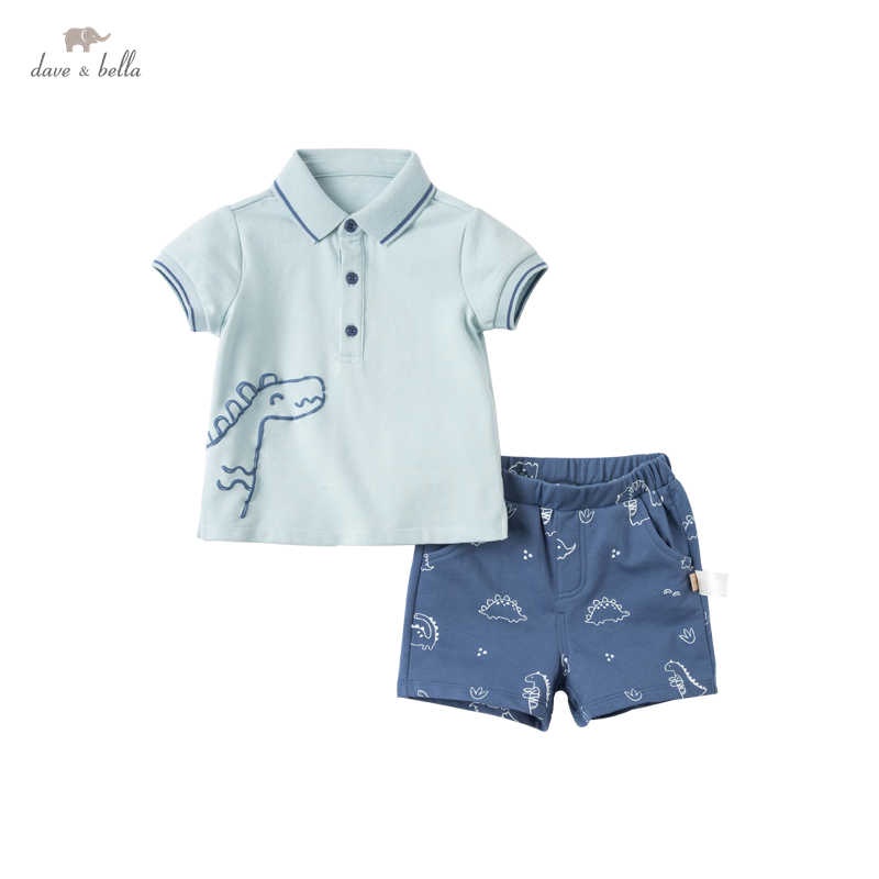Set bộ quần áo xanh lam hình khủng long bé trai_Dave&Bella_DBX17712