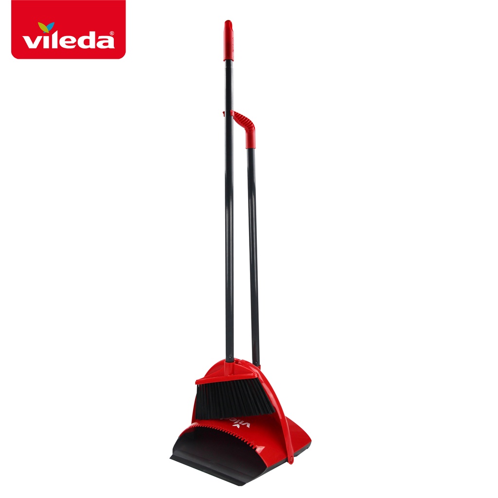 Chổi quét nhà VILEDA Clean&amp;Close 2in1 gồm chổi và hót rác, lông chổi bằng nhựa chống cong vênh - TSU159114