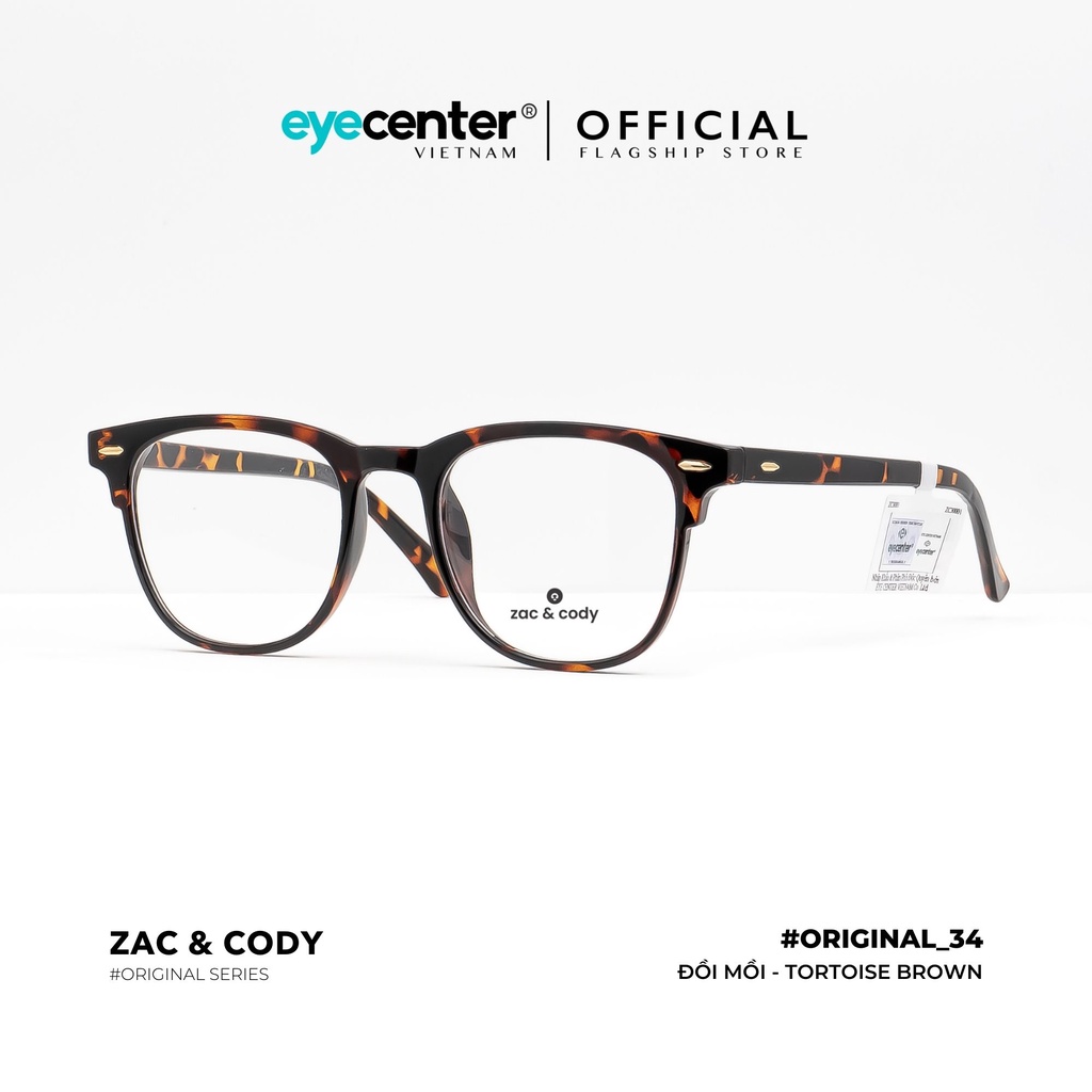 Gọng kính cận nam nữ chính hãng B34-S by ZAC & CODY B34 nhựa dẻo chống gãy nhập khẩu by Eye Center Vietnam