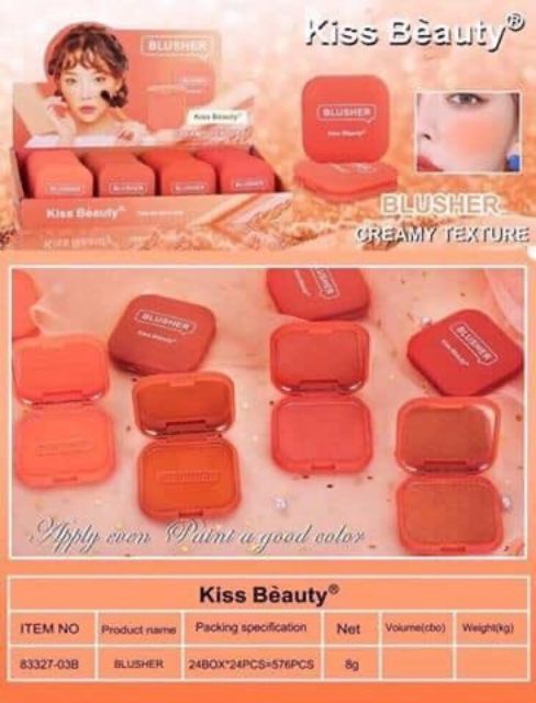 Phấn Má hồng 2in1 Kiss Beauty Blusher | BigBuy360 - bigbuy360.vn
