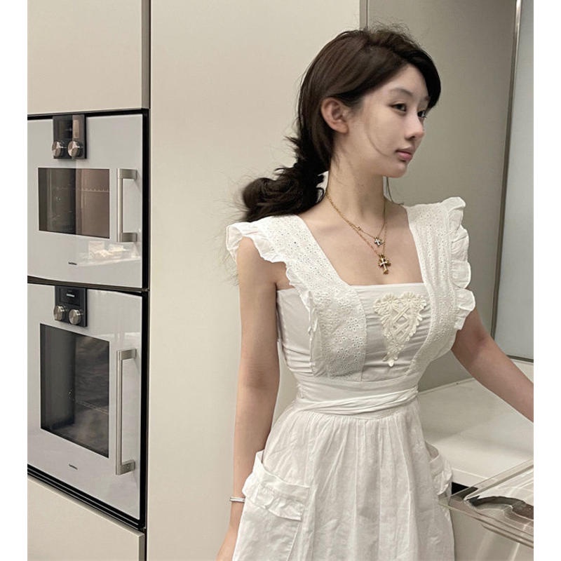 Xiaofei Đầm midi Mỏng Màu Trơn Mùa Hè Cá Tính Cho Nữ