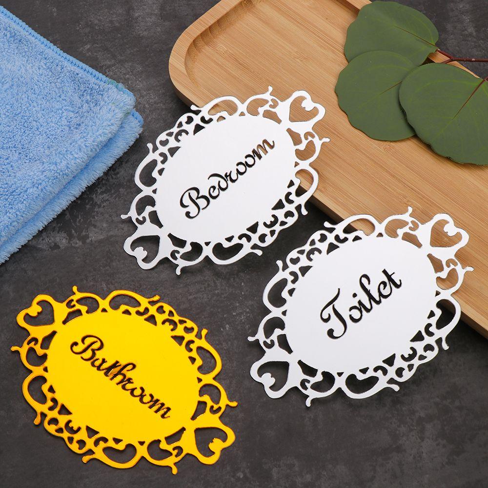 Miếng Dán Trang Trí Cửa Ra Vào / Văn Phòng Hình Oval Tráng Gương Bằng Acrylic DAPHS