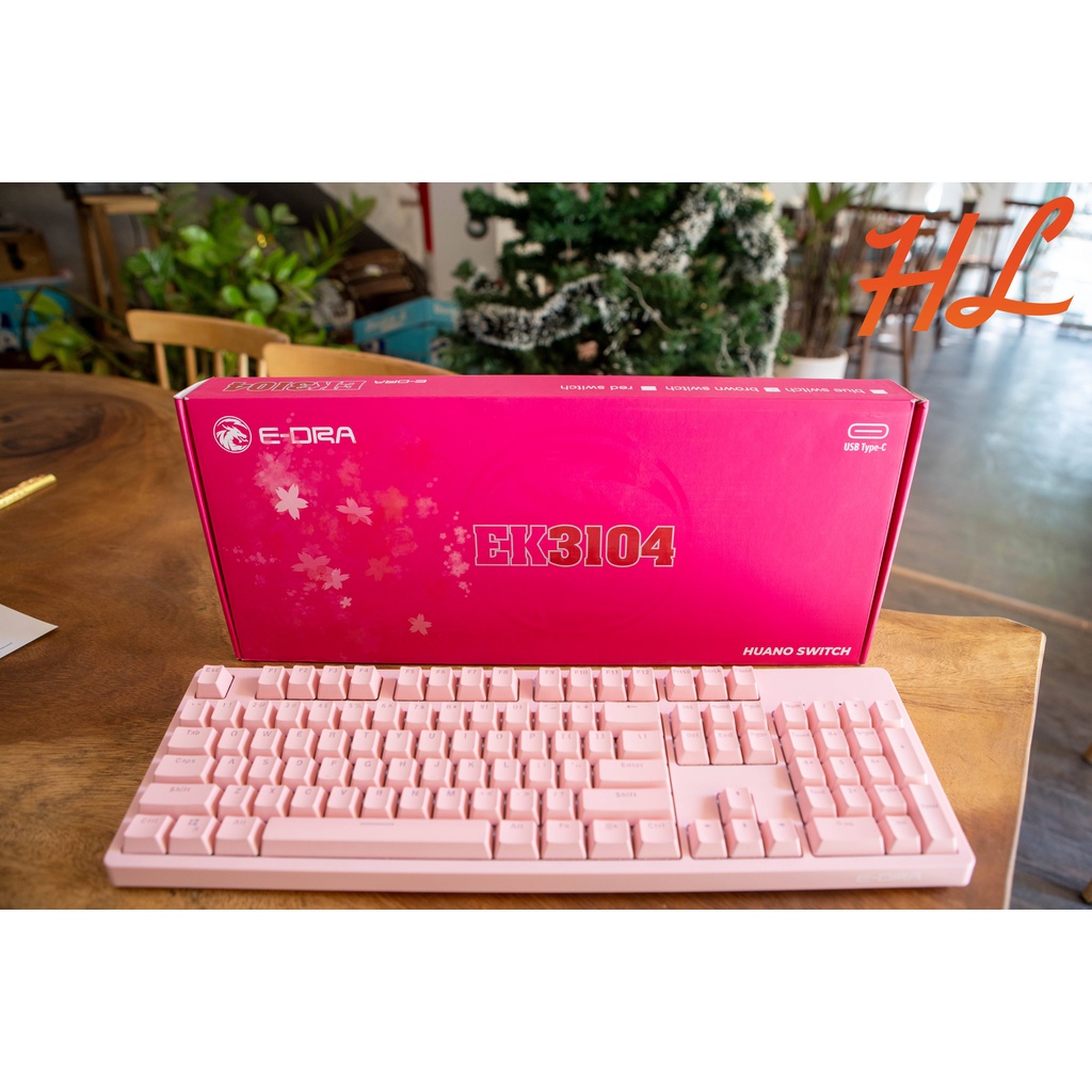 Bàn Phím Cơ E-Dra EK3104 Dream Pink (Huano Switch) - Bảo hành 24 tháng - Hưng Long PC