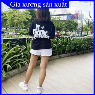 Áo thun Unisex basic Tee phông in nam nữ tay lỡ oversize form rộng màu black