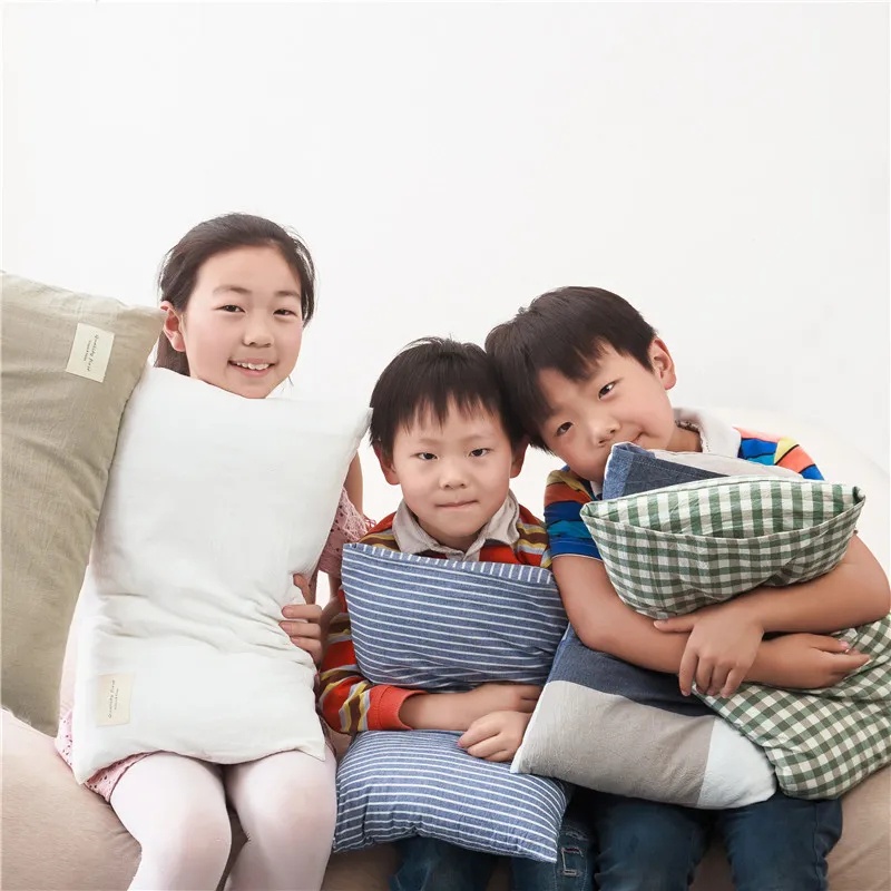 Một cặp vỏ gối cotton nguyên chất 100% cotton 40x60 vỏ gối trẻ em nhỏ 30X50 Vỏ gối màu trơn in pi