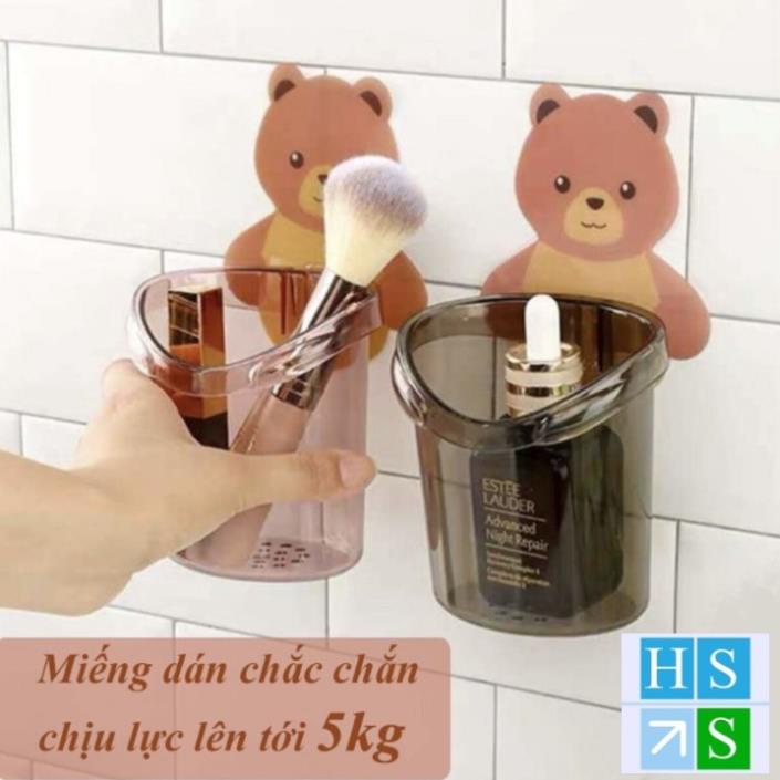CỐC GẤU dán tường đựng bàn chải kem đánh răng khay đựng đồ nhà tắm đa năng không phải khoan đục tường - HS Shop Thủ Đức