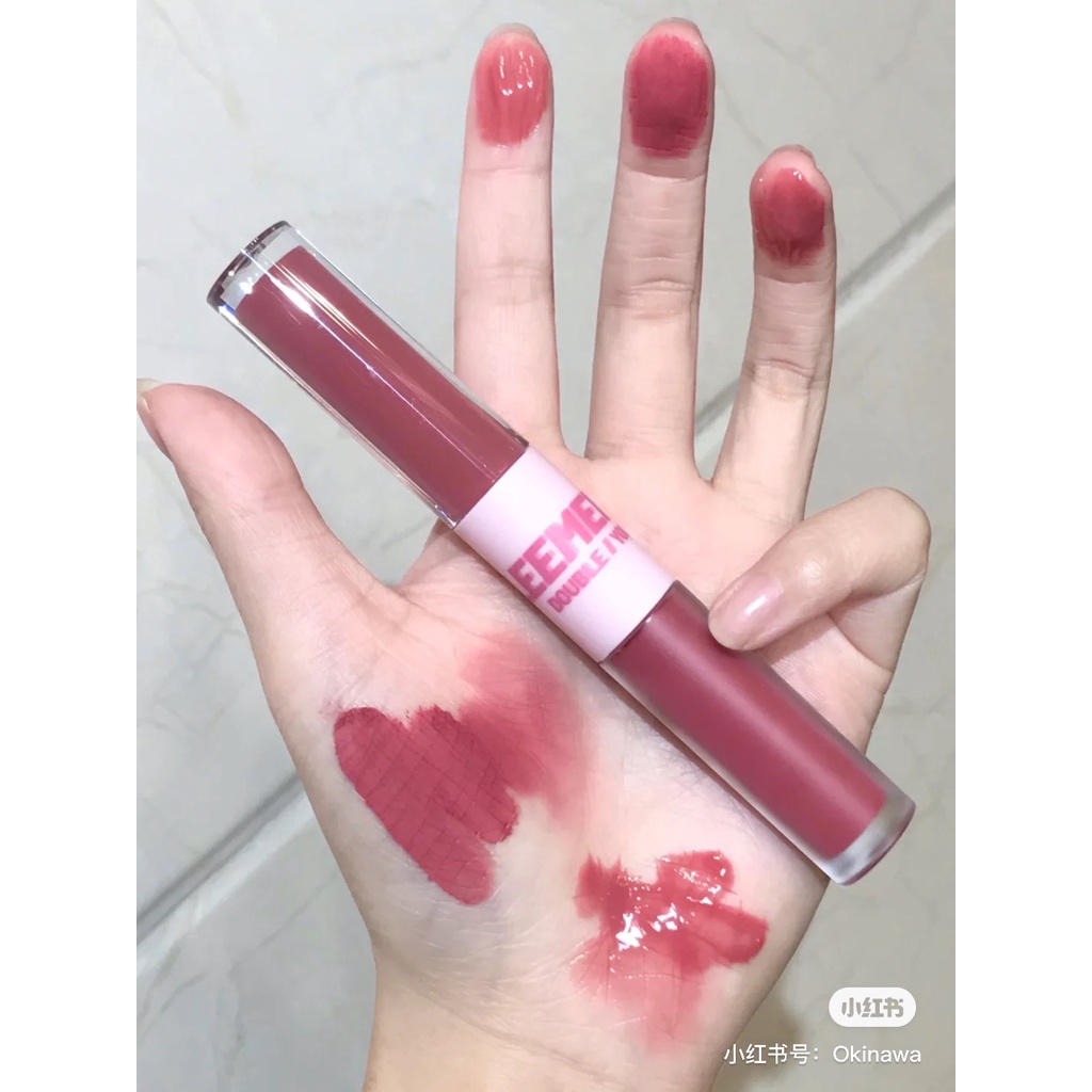 Son bóng kép LEEMEMBER dạng lỏng 2 màu dưỡng ẩm hợp thời trang | BigBuy360 - bigbuy360.vn