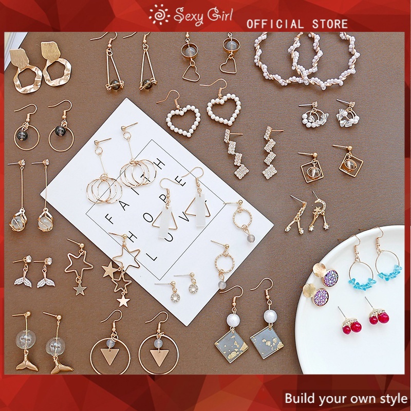 Khuyên Tai Hình Học Đơn Giản Thời Trang Hàn Quốc Quyến Rũ Cho Nữ