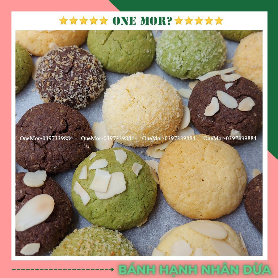 Bánh Cookies Hạnh Nhân Dừa bánh ăn kiêng cho người tập gym và bà bầu 20gram ăn thử | OneMor