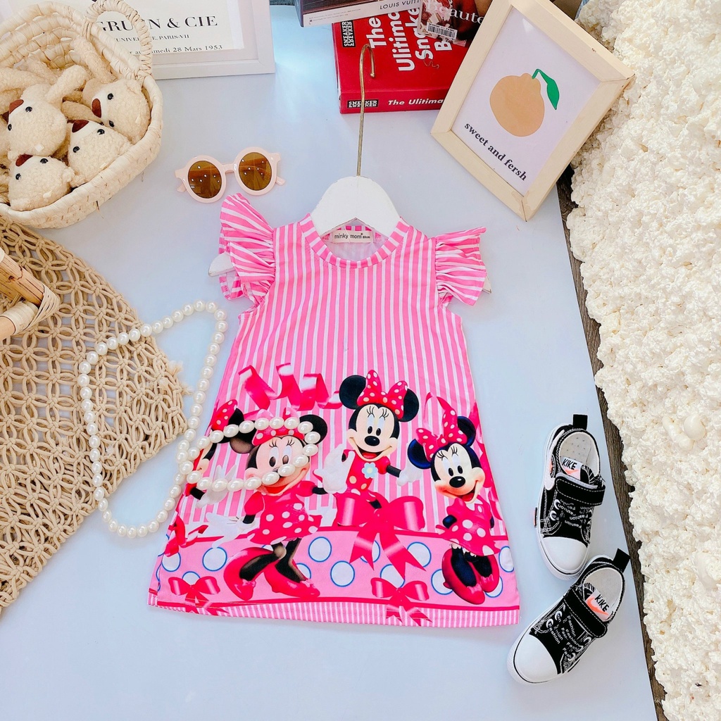 SALE VÁY 3D LẠNH MINKY MOM CHO BÉ GÁI SIZE 9-19KG(VAY 3D)