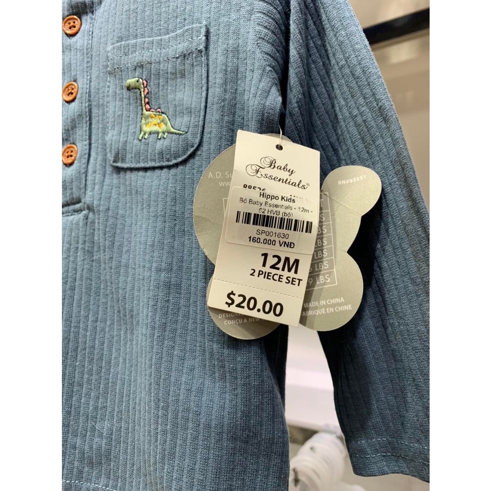 Phong Cách và Tiện Ích - Bộ Thun Dài Baby Essentials Cho Bé Trai!