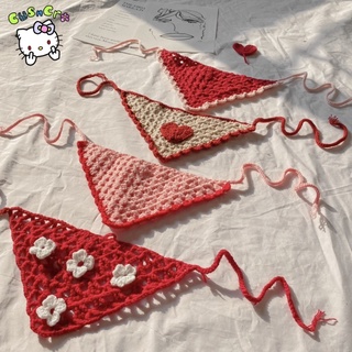 BANDANA khăn đội đầu dễ thương đan len handmade