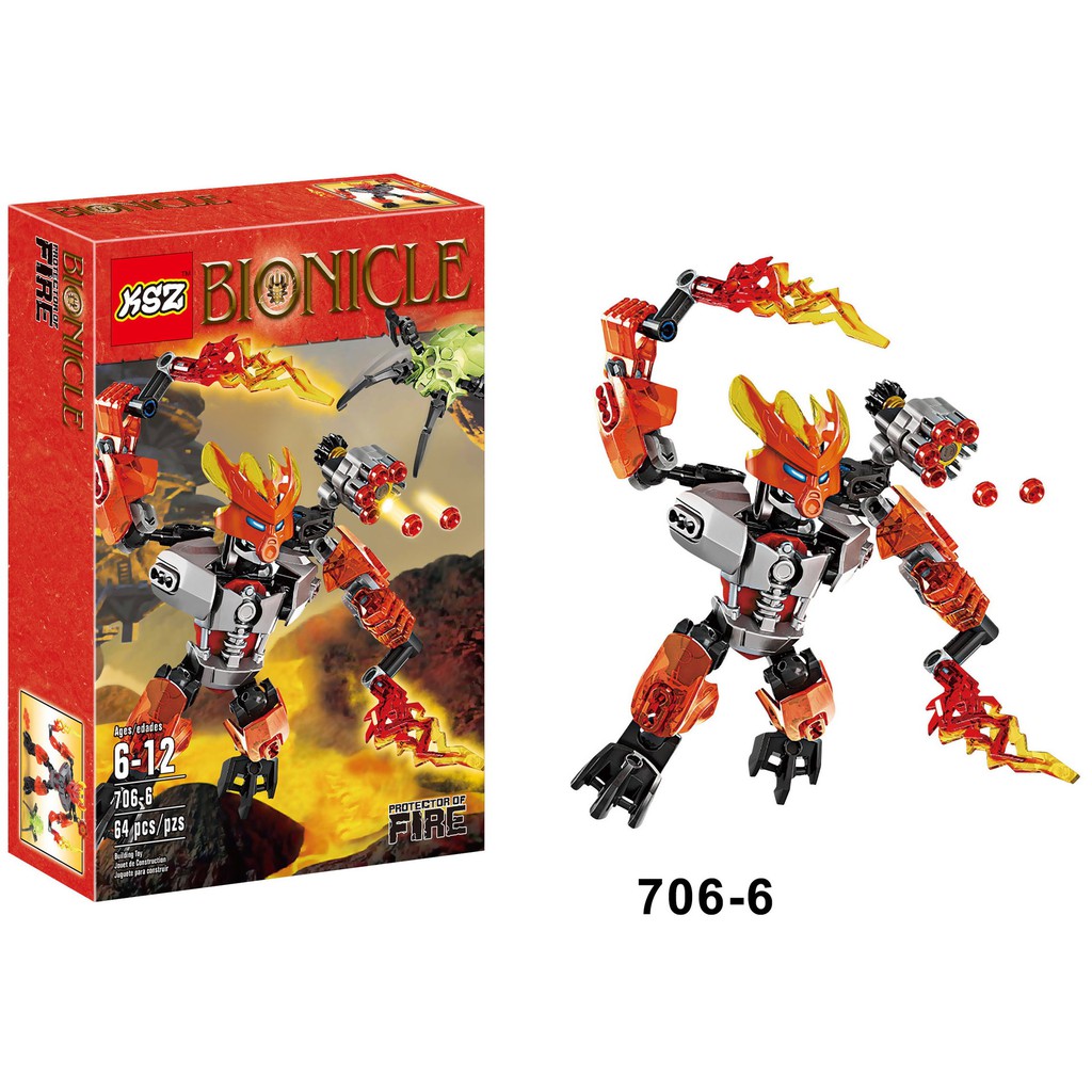 Bộ Xếp Hình Bionicle KSZ 706 Lắp Ráp Các Mẫu Robot Protector Of Water Stone Earth Ice Mẫu Siêu Hấp Dẫn