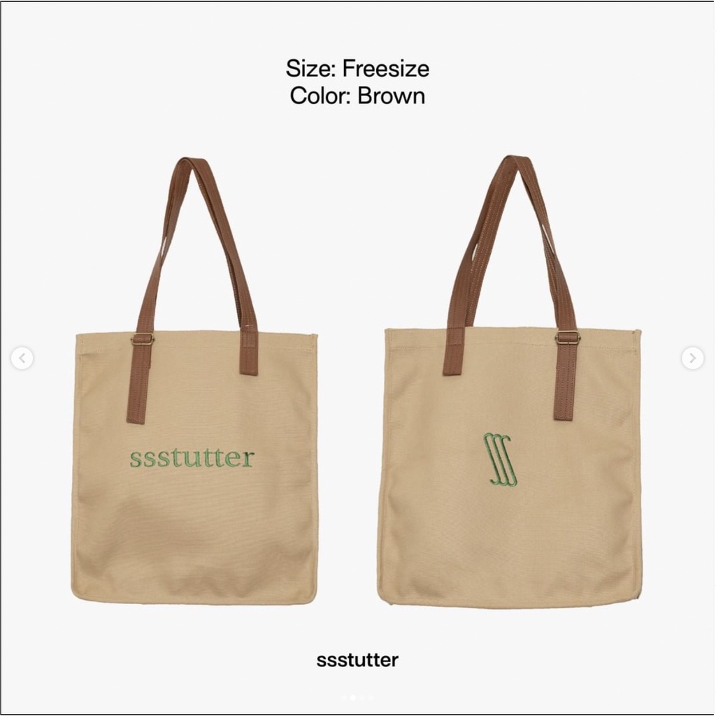 Túi tote nam nữ SSSTUTTER canvas bền cổ điển thêu SSS' TOT BAG