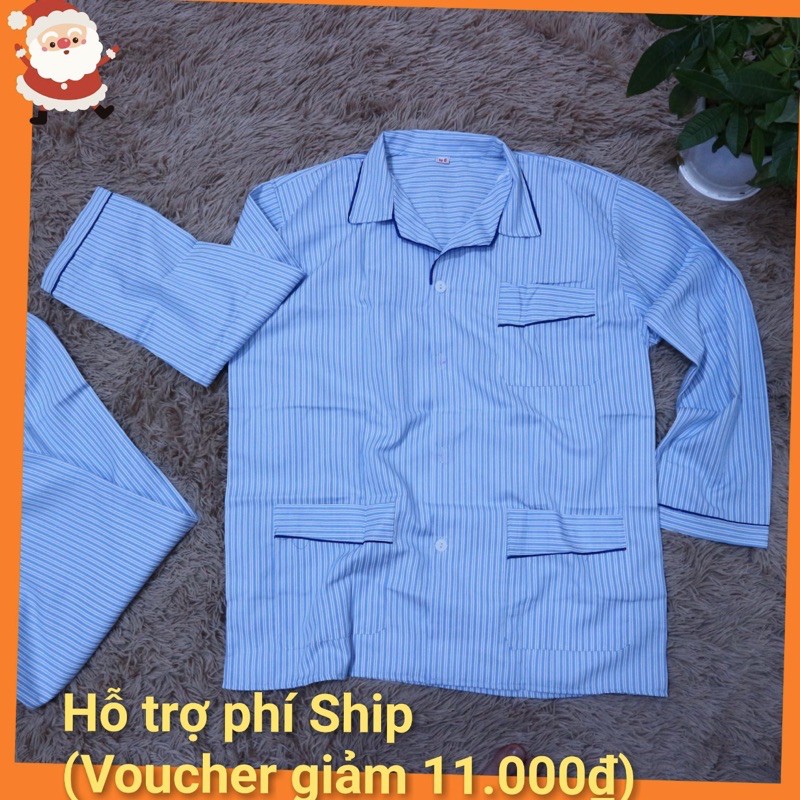 Bộ Pijama Nam Trung Niên Cao Cấp - Bộ Đồ Mặc Nhà Người Già, Người Lớn Tuổi