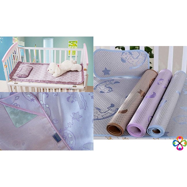 Chiếu lụa điều hòa kèm gối cho bé