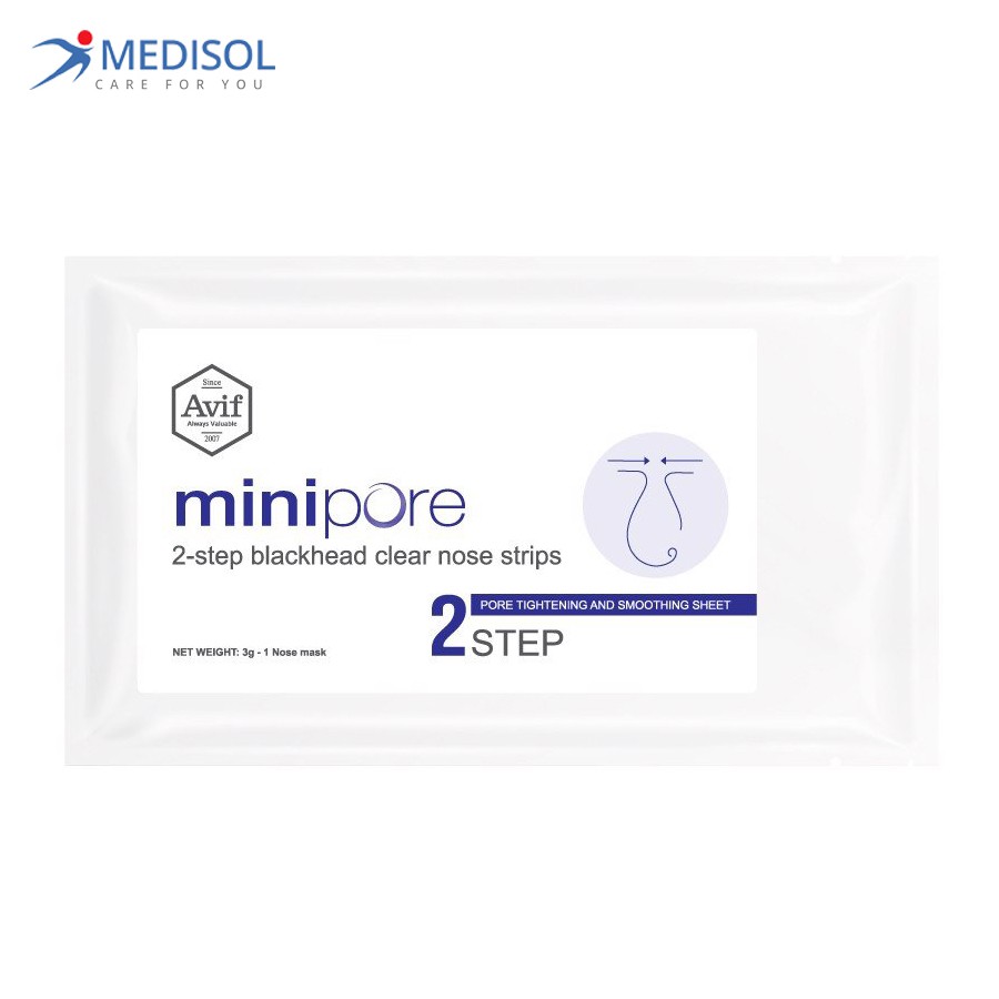 Mặt Nạ Lột Mụn Đầu Đen Và Dưỡng Da Vùng Mũi - Avif MiniPore 2-Step