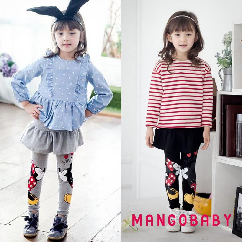 Quần Legging Cotton In Họa Tiết Hoạt Hình Dễ Thương Cho Bé Gái 3-7 Tuổi