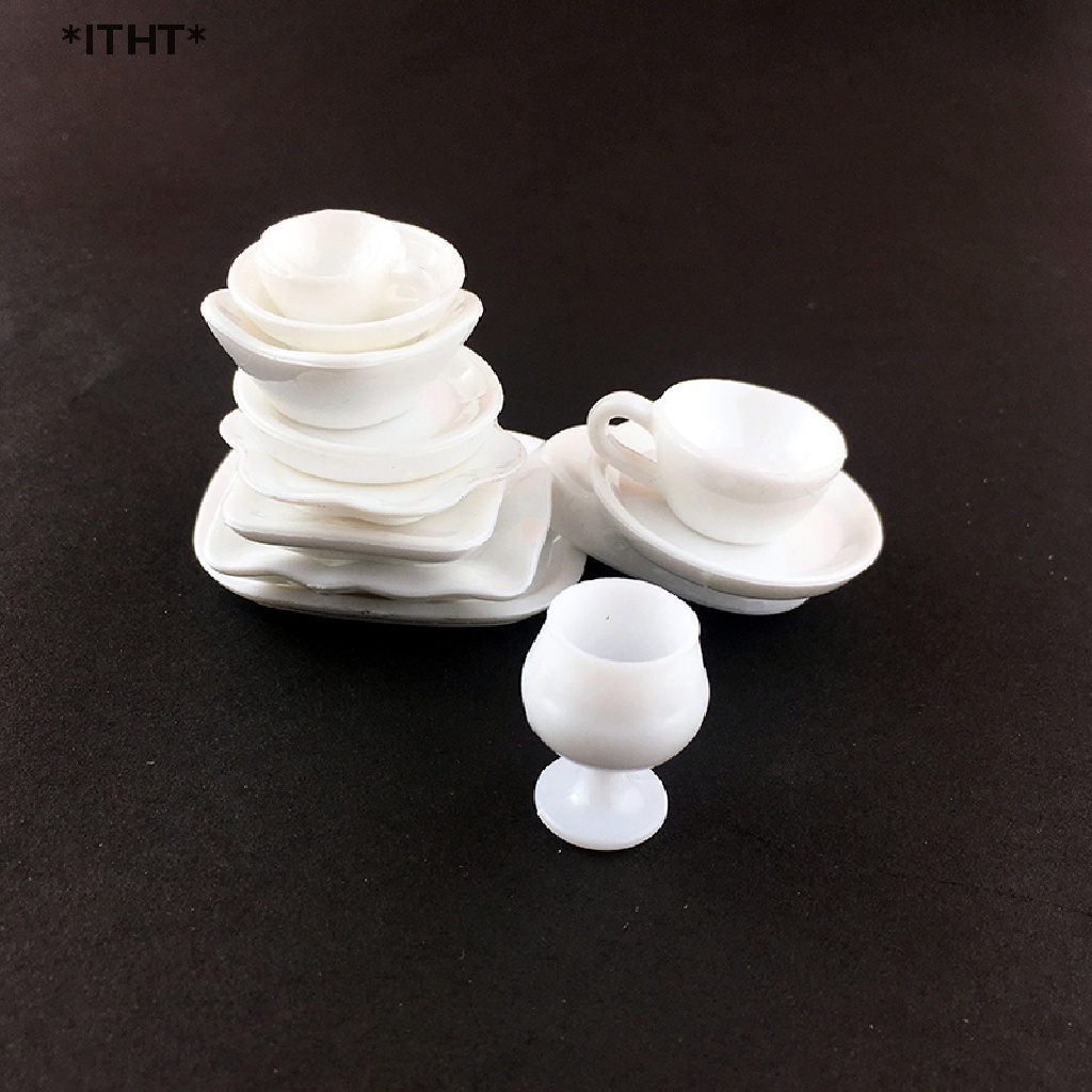 Set 12 Đĩa Trắng 1: 12 Dùng Để Trang Trí Nhà Búp Bê