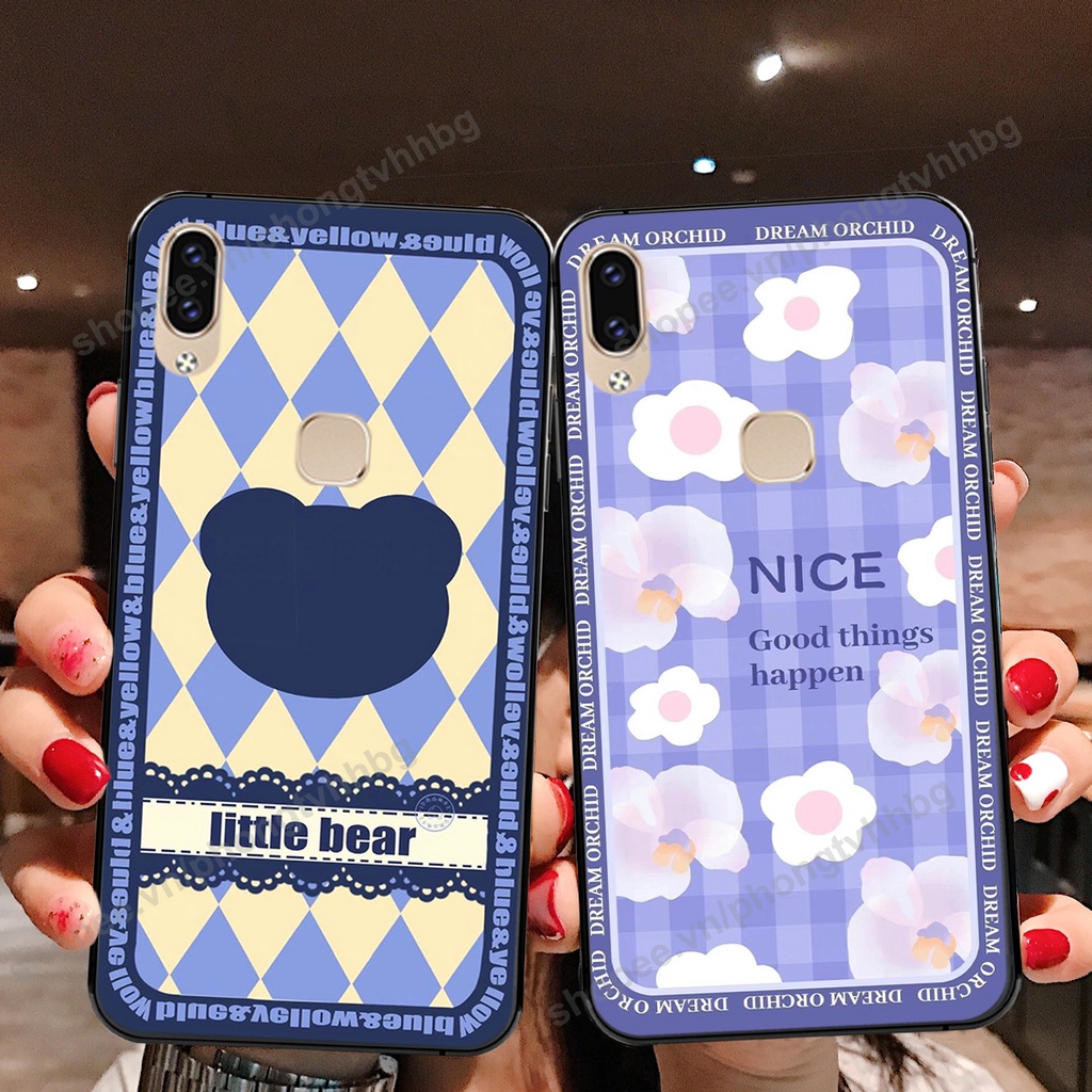 Ốp lưng Vivo V9 / V9 Youth in mẫu gấu thể thao , smile mặt cười cực cute