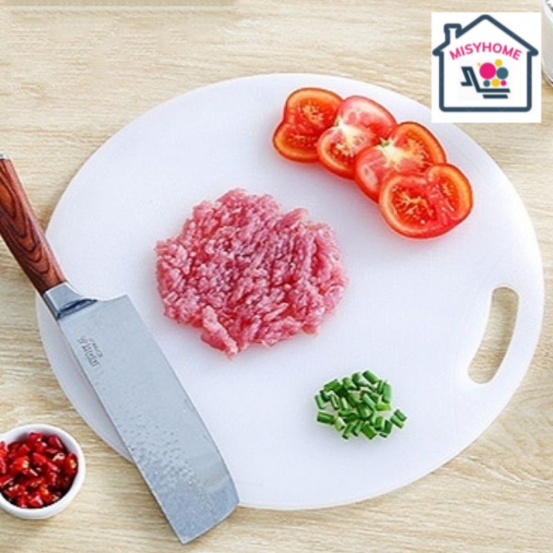 Thớt nhựa tròn 24 26 32cm thái đồ chín trái cây hoa quả rau củ thịt cá thức ăn đồ ăn dặm thạch rau câu Việt Nhật