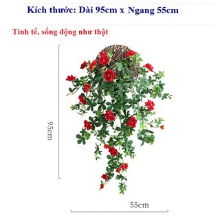 Hoa lụa vải giả treo tường-Hồng leo