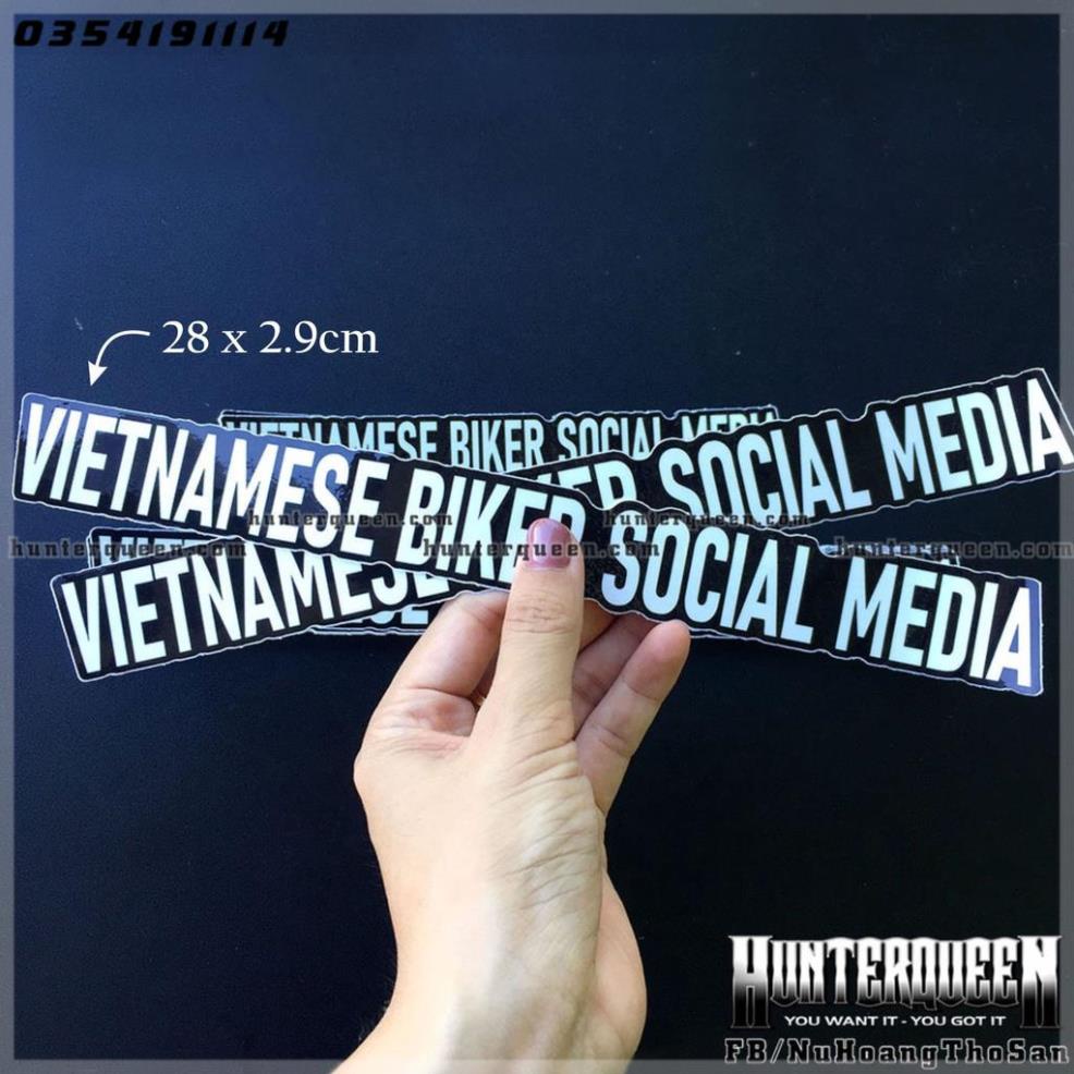 Tem Vietnamese Biker Social Media. Decal cao cấp chống nước, không bay màu HOT