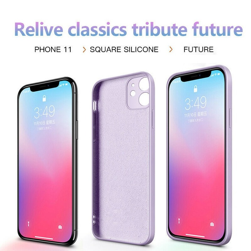 Ready Stock iPhone 8 7 6 6s Plus Phone Case Straight Edge Liquid Casing Simple Candy Color Lens Protector With Logo Soft Silicone Soft Silicone Back Cover