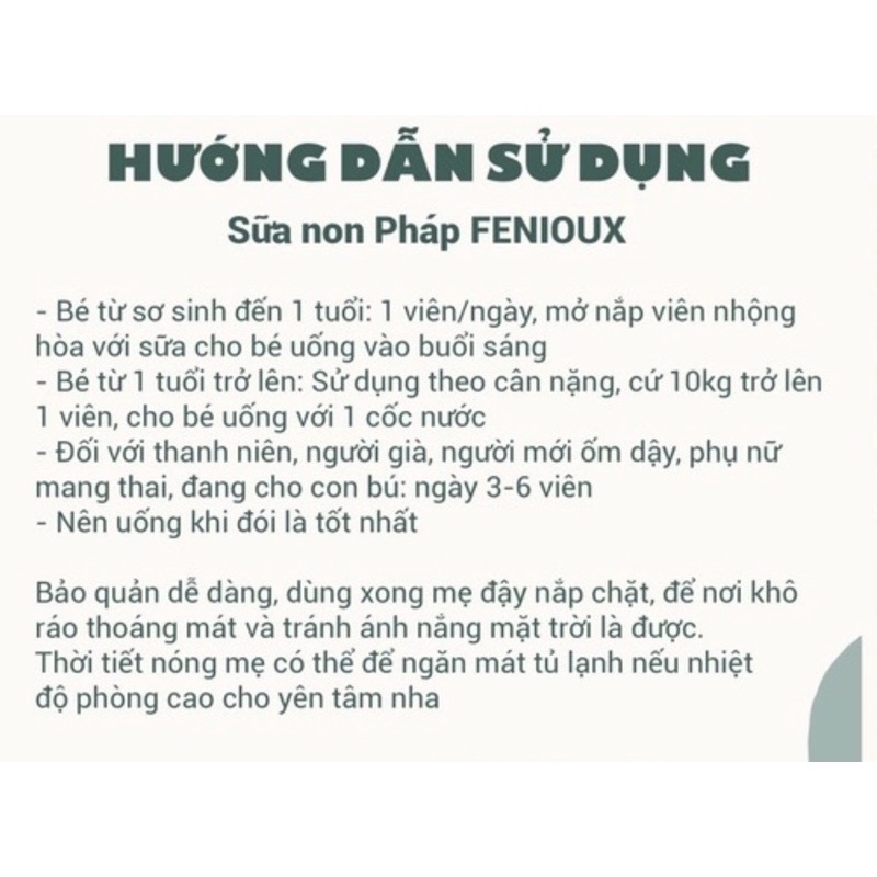 Sữa non Pháp nhập khẩu chính hãng 200 viên