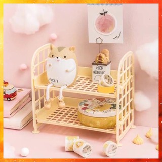 ⚡TỰ THÁO LẮP⚡Kệ Để Đồ Mini 2 Tầng Để Đồ Văn Phòng Đồ Ăn Vặt Đồ Gia Vị Nhà Bếp