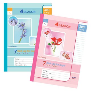 Vở kẻ ngang Klong 4Season - 300 trang; Ms 822 - sỉ ib