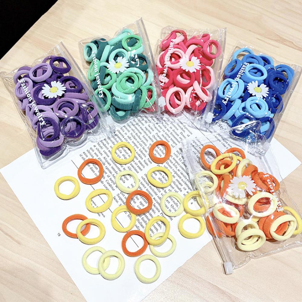 Dây Buộc Tóc Đuôi Ngựa Bằng Nylon Co Giãn Nhiều Màu Sắc Cho Bé Giá Đỡ