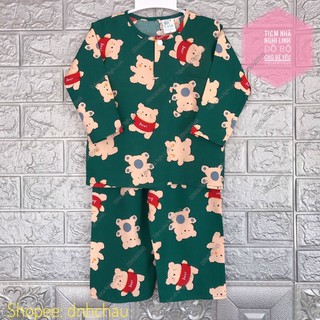 [Size 9: 18-19kg] Đồ bộ cho bé trai vải tole lanh tay dài quần dài