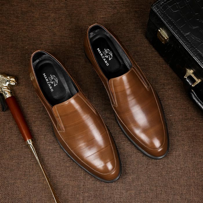 Giày nam đẹp da thật Manzano chống nhăn đẳng cấp M61168