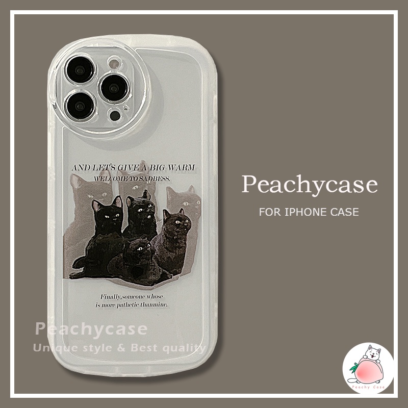 Ốp Điện Thoại TPU Mềm Trong Suốt Chống Sốc In Hình Mèo Đen Dễ Thương Cho iPhone 13 12 Pro Max 11 Xr Xs Max X 7 8 Plus