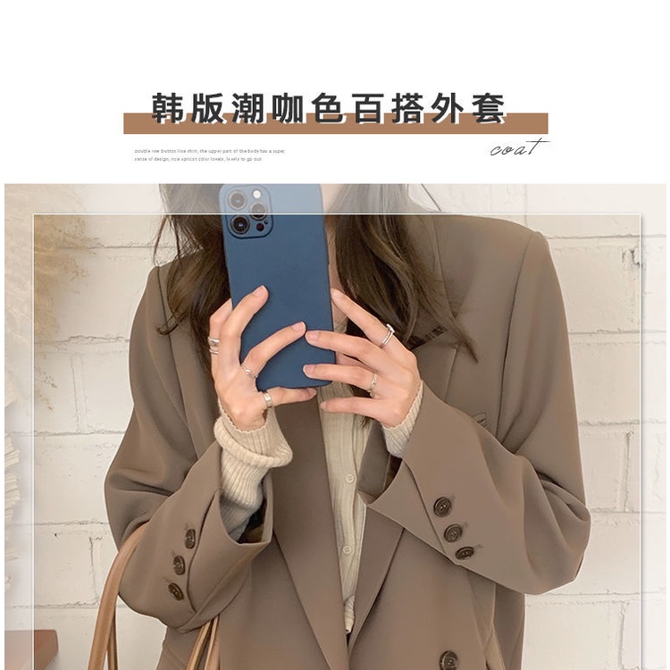 Korean style suit jacket 2022 spring high-end fried street Korean style loose casual all-match coffee small suit jacket for women