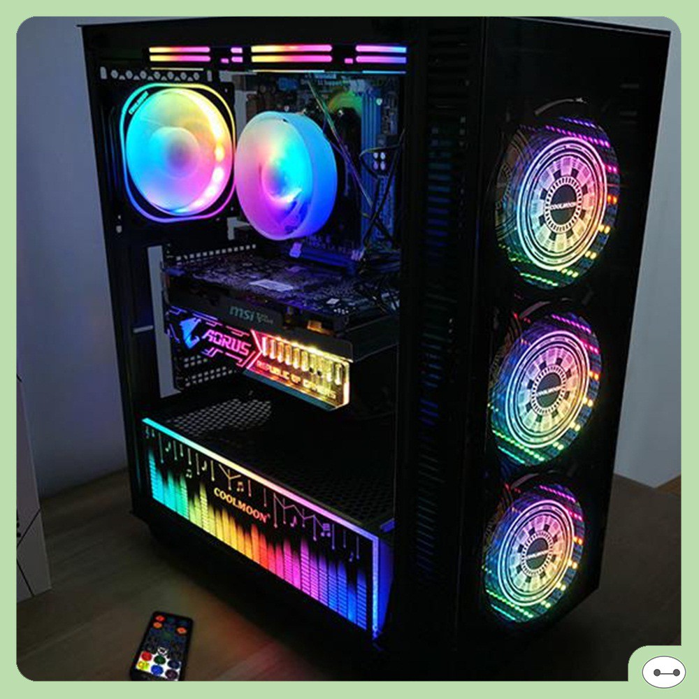 ỐP QUẠT RGB COOLMOON LÒ PHẲN ỨNG VÔ CỰC