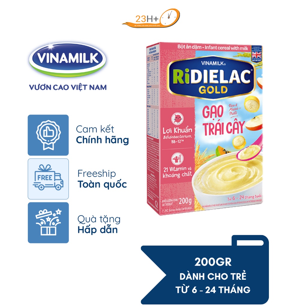 Bột ăn dặm Ridielac Gold nhiều vị 200g