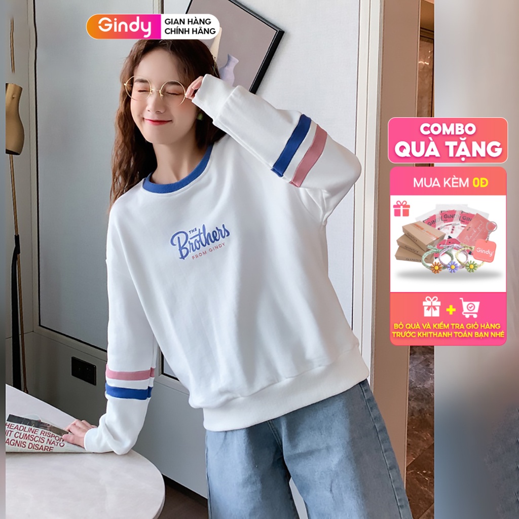 Áo nỉ sweater dài tay GINDY Brothers hoodie trơn basic form rộng đơn giản dễ phối đồ thời trang thu đông năng động A9107