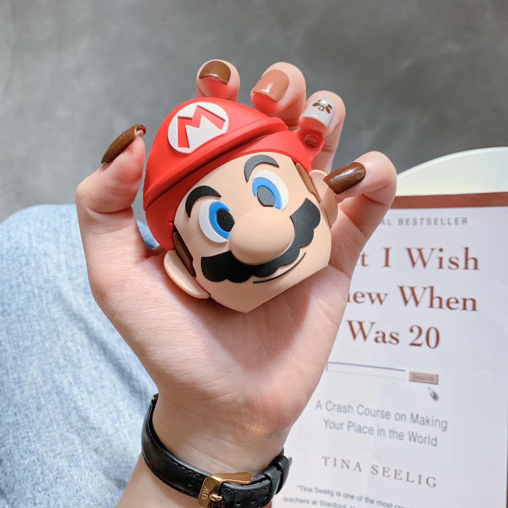 ☘️Tặng kèm móc☘️ Case bao Airpod 1 2 Mario siêu ngầu - Vỏ bọc Cover đựng tai nghe không dây