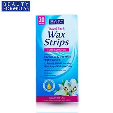 Sỉ 10 Miếng dán tẩy lông du lịch Beauty Formulas Wax Strips Compact Travel Pact