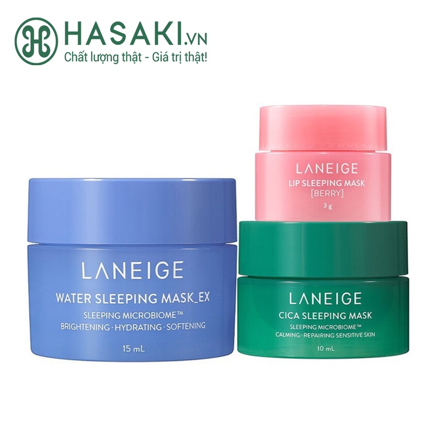 Bộ Sản Phẩm Mặt Nạ Ngủ Laneige Cho Mặt Và Môi 3 Món Good Night Kit