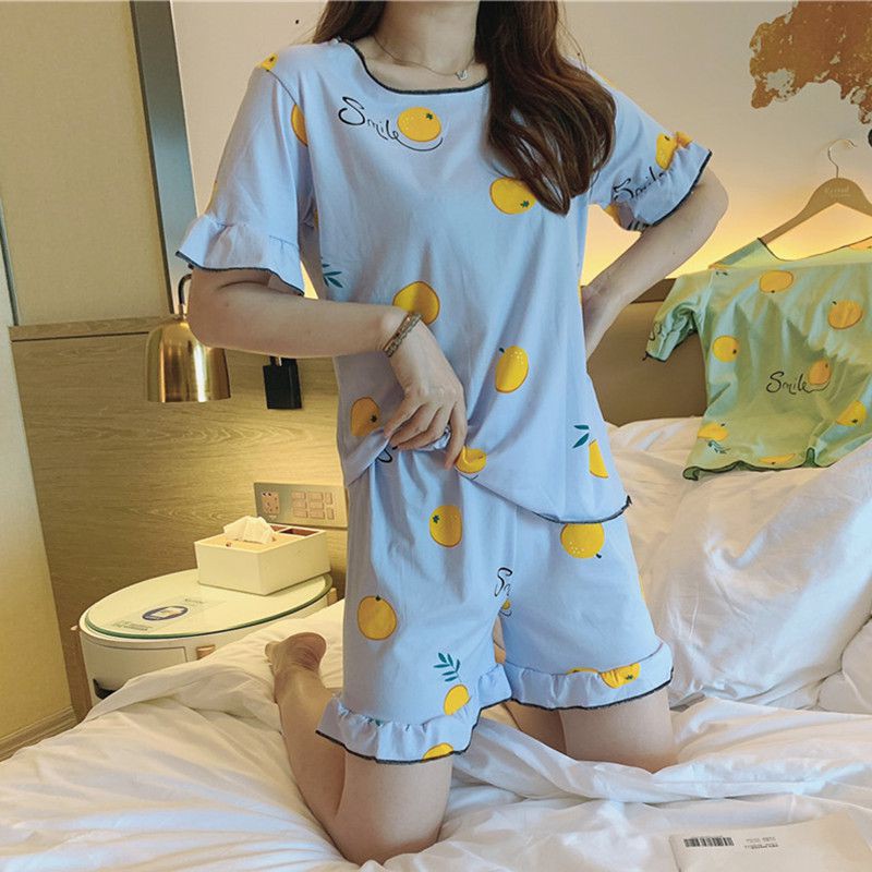 Set Đồ Ngủ Ngắn In Hình Trái Cây Xinh Xắn Cho Nữ | BigBuy360 - bigbuy360.vn