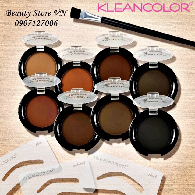 [FREESHIP] Set Bột Kẻ Mày 3 in 1 Tặng Kèm Cọ và 3 Khuôn Kẻ Mày Kleancolor