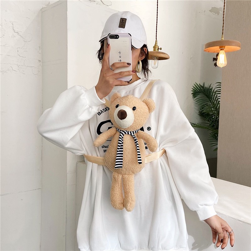 Balo Mini Nữ Gấu Bông Thời trang Cute Rất Xinh và Ngộ Nghĩnh Có Thể Dành Cho Bé Trai Bé Gái