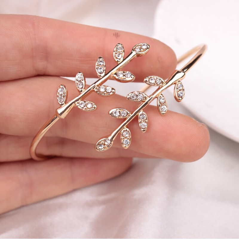 Women Adjustable Cubic Zirconia Open Palm Cuff Bracelets Hand Bangle