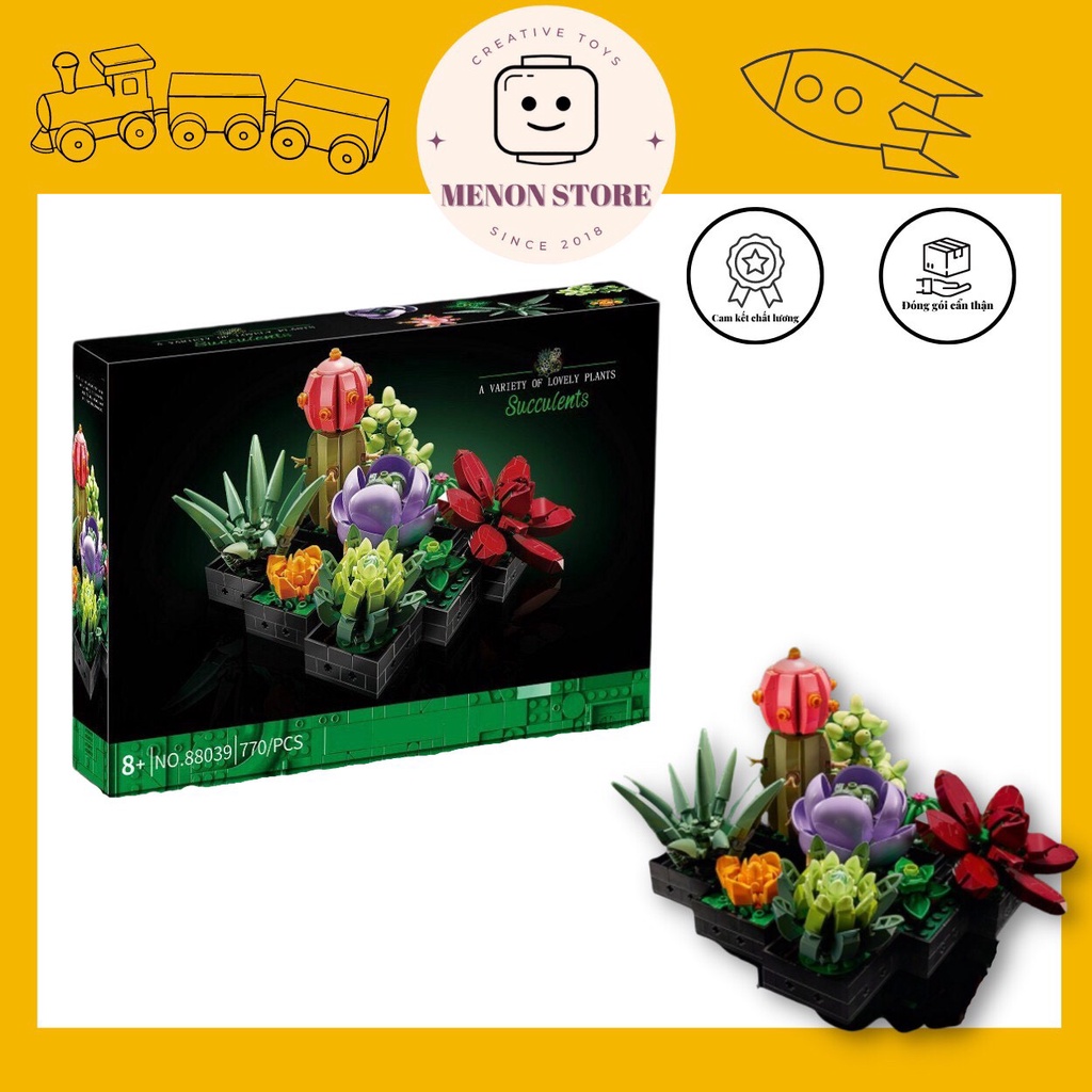 Đồ chơi lắp ráp 88039 10309 Mô hình Bộ Sưu tập Sen Đá Xương Rồng (Non Lego)