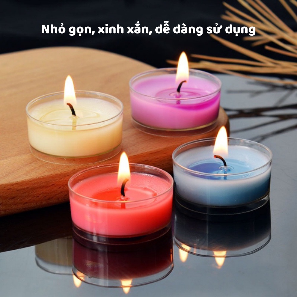 Nến thơm phòng thiên nhiên TEALIGHT tinh dầu mini decor trang trí sáp đậu nành không khói