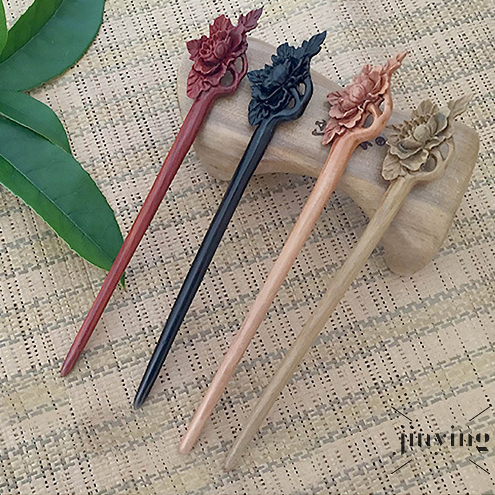 GETNOIVAS Trâm cài tóc bằng gỗ đàn hương phong cách thanh lịch dành cho nữ