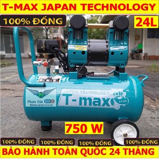 Máy Nén Khí không dầu TMAX 1.0 HP 24L, máy nén khí 100% dây đồng